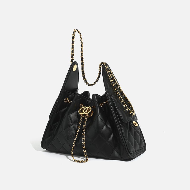 Bags For Women Bucket Bag Women'S Small Fragrant Crossbody Bag Quilted Large Capacity Drawstring Chain Armpit Bag - Image 1